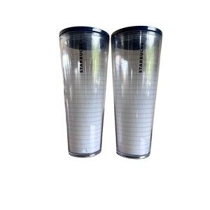 TWO Starbucks Teacher Pencil & Paper Tumblers